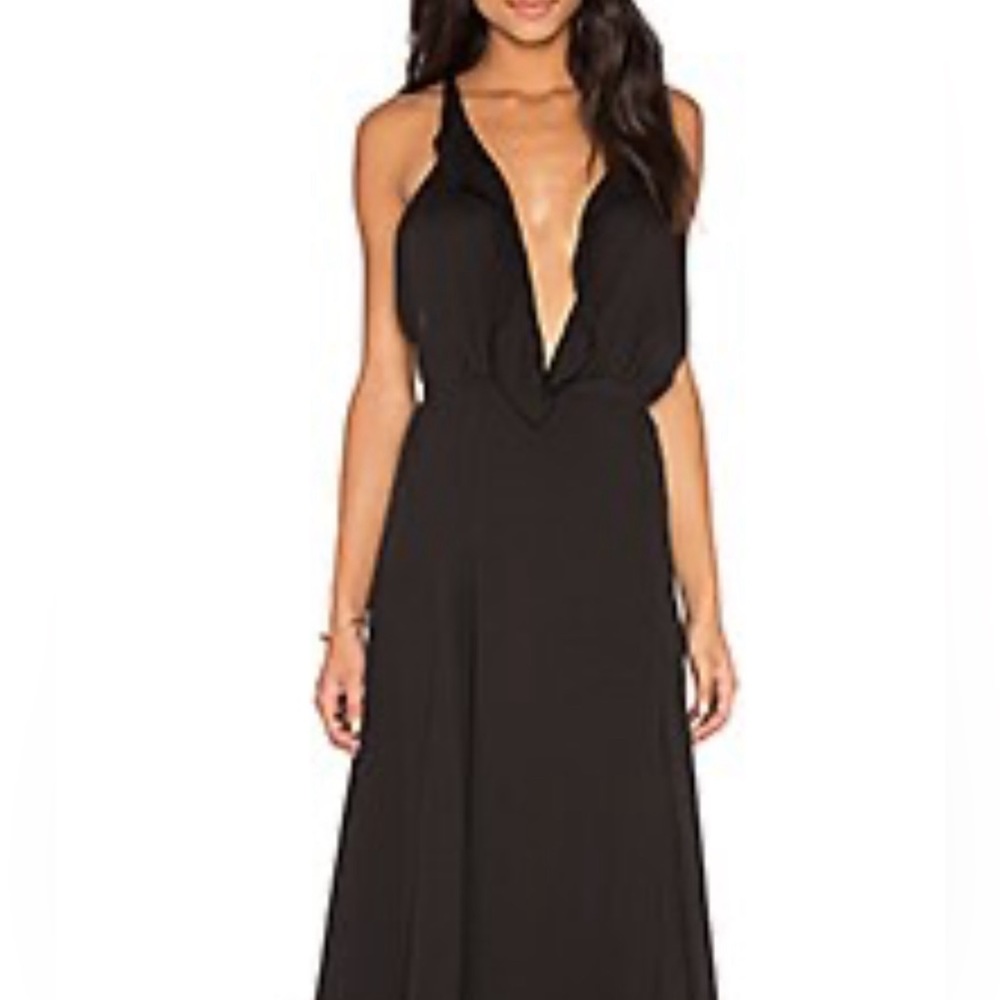 Kendall + Kylie Black Ruffle Wrapped Maxi Dress S